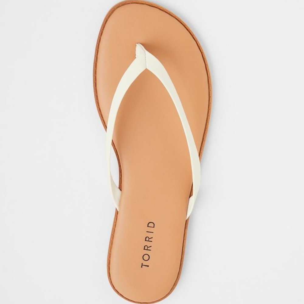 Torrid White & Tan Flip Flop